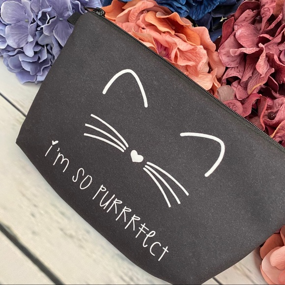 Black Cat Cosmetic Makeup Toiletry Bag Clutch - Picture 8 of 13